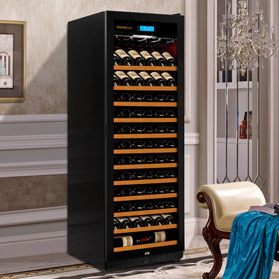 Kitchen Wine Cooler with LED Interior Lighting Double-Pane Tempered Glass Door and Digital Touch Control Panel