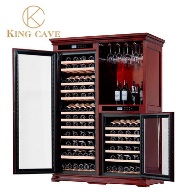 International Standard Wood Dual Zone Wine Cooler Cabinet Electric
