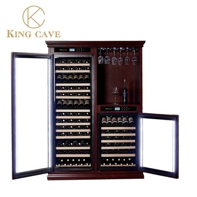 International Standard Wood Dual Zone Wine Cooler Cabinet Electric