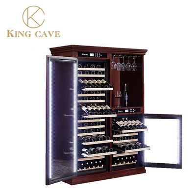 International Standard Wood Dual Zone Wine Cooler Cabinet Electric