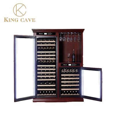 International Standard Wood Dual Zone Wine Cooler Cabinet Electric