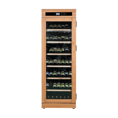 Good price Durable Wooden Wine Cooler Cabinet with Natural Oak Finish and Horizontal Bottle Storage online