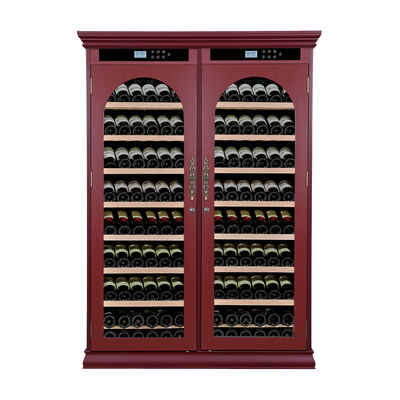 Good price Commercial-Grade Dual-Zone Wine Cooler Cabinet with Solid Wood Construction and Arched Glass Door online