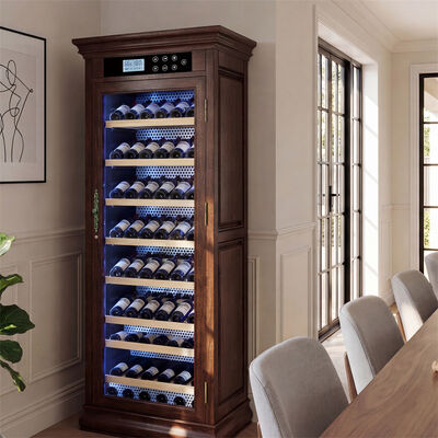 Good price Luxury Wooden Frame Cabinet Kitchen Wine Cooler With Lockable Glass Door online