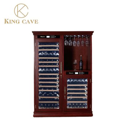 International Standard Wood Dual Zone Wine Cooler Cabinet Electric