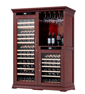 International Standard Wood Dual Zone Wine Cooler Cabinet Electric