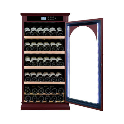 Good price Premium Red Wood Wine Cooler with Smart Digital Temperature Control and Lockable Glass Door online