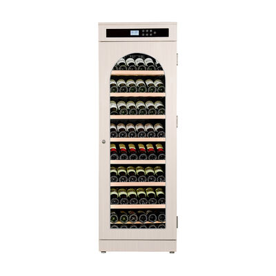 Good price Premium Solid Wood Wine Cooler Cabinet with Digital Control Panel and Arched Glass Door online