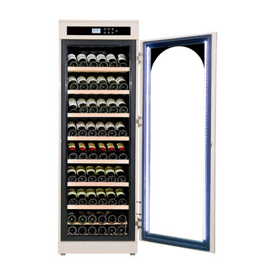 Good price Freestanding Wood Wine Cooler with Digital Control Panel and Arched Glass Door online