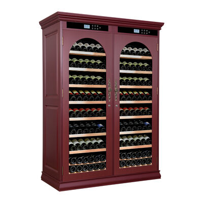 Good price Burgundy Wood Dual-Zone Kitchen Wine Cooler with Smart Digital Control Panel online