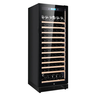 Good price Premium Black Solid Wood Wine Cooler Cabinet with 150+ Bottle Capacity, Digital Temperature Control, and Double-layer Tempered Glass Door online