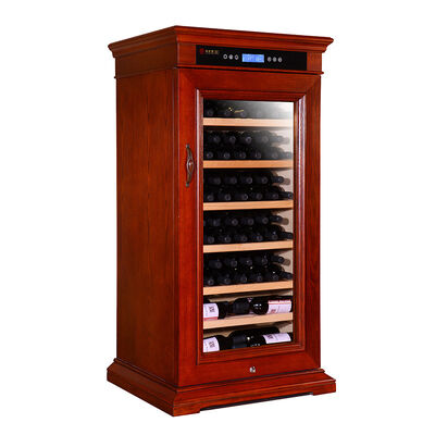 Good price Elegant Solid Wood Kitchen Wine Cooler Cabinet with Lockable Glass Door and Adjustable Shelves online