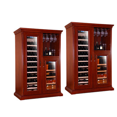 Good price Solid Wood Wine Cooler with Lockable Dual Glass Door Adjustable Shelves and 50 to 80% Humidity Range for Home Bar online