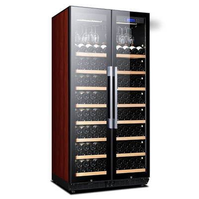 Good price Freestanding Large Capacity Wood Wine Cooler with Dual Zone Temperature Control and UV-Protected Tempered Glass Doors online