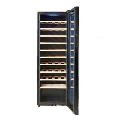Good price Single Zone Wood Wine Cooler with Tempered Glass Door LED Lighting and Less than 42 dB Noise Level online