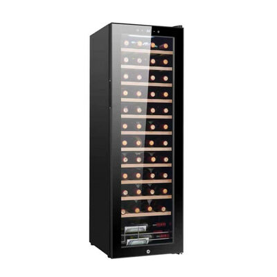 Good price Modern Black Wooden Kitchen Wine Cooler with Lockable Glass Door Digital Touch Control and Adjustable Wooden Shelves online