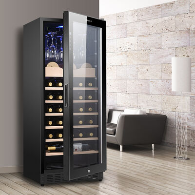 Good price Solid Wood Kitchen Wine Cooler Cabinet with Locking Glass Door and Digital Touch Control online