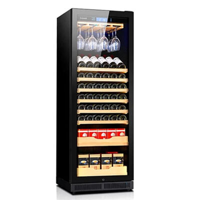 Good price Freestanding Wood Wine Cooler with 160-Bottle Capacity and UV-Resistant Double-Paned Glass Door online