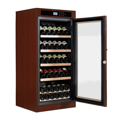 Good price Freestanding Wood Wine Cooler Cabinet with Thermoelectric Cooling UV-Protective Glass Door and Removable Wooden Shelves online