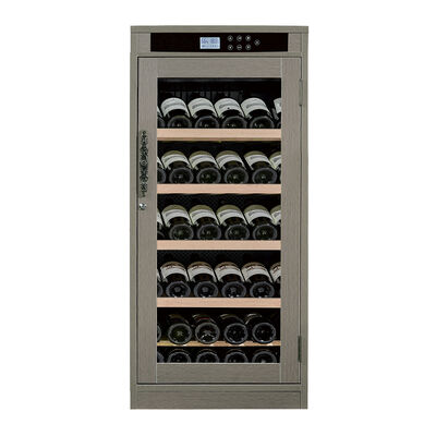 Good price Gray Wood Finish Kitchen Wine Cooler Cabinet with Digital Temperature Control and LED Interior Lighting online