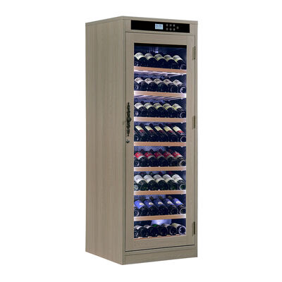 Good price Light Gray Solid Wood Wine Cooler with Removable Wooden Shelves Digital Touch Panel and Less than 42 dB Noise Level online