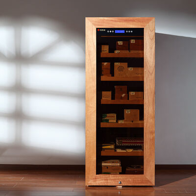 Good price Nordic Minimalist Solid Wood Cigar Cooler Humidifier With Integrated Lighting online