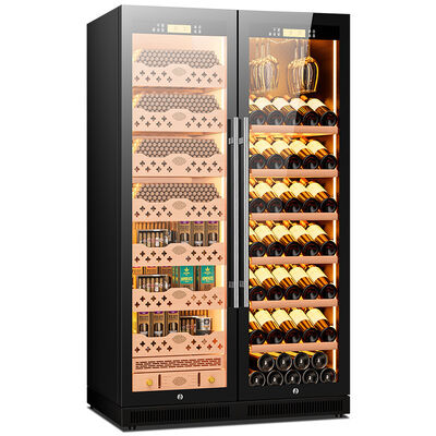 Good price Dual-Zone Electronic Cigar Humidor Cabinet With Spanish Cedar Shelves online