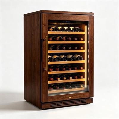 Good price Walnut Wood Wine Cooler Cabinet Freestanding Constant Temperature Wine Fridge online
